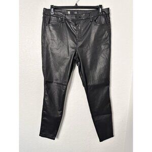 Kut From The Kloth Pants Womens 16 Black Donna High Rise Skinny Faux Leather